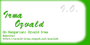 irma ozvald business card